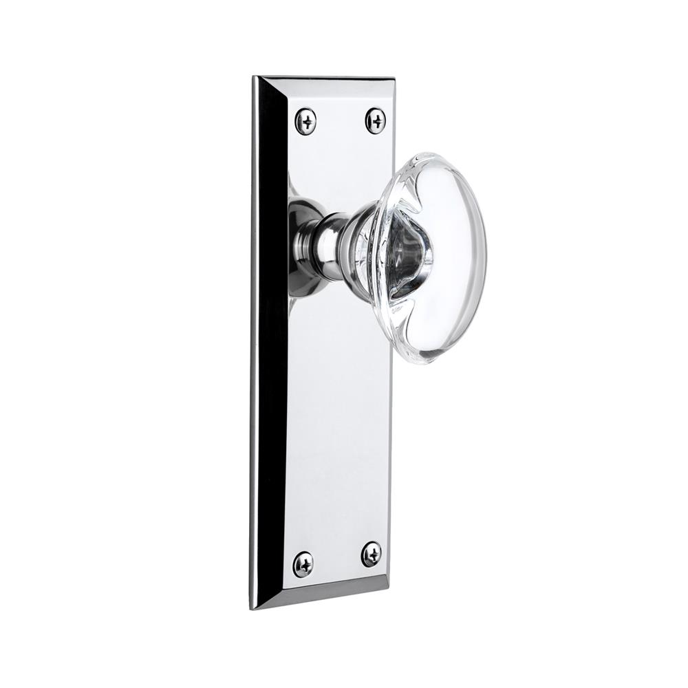 Grandeur by Nostalgic Warehouse FAVPRO Passage Knob - Fifth Avenue Plate with Provence Crystal Knob in Bright Chrome